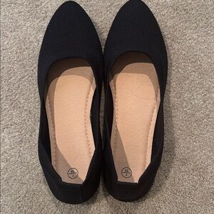 Black Knit Ballet Flats